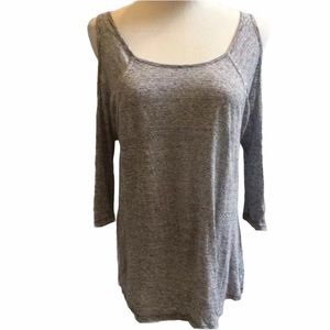 Three Dots XS Cold Shoulder Casual Stripe Top